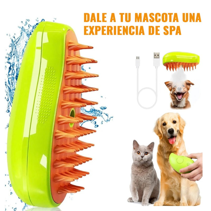 CEPILLO DE VAPOR PARA MASCOTAS 3 EN 1 - GROOMING BRUSH