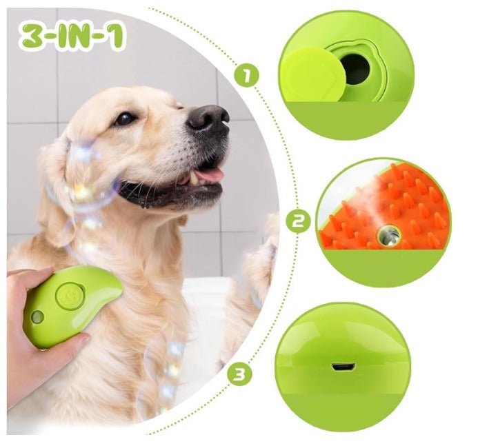 CEPILLO DE VAPOR PARA MASCOTAS 3 EN 1 - GROOMING BRUSH