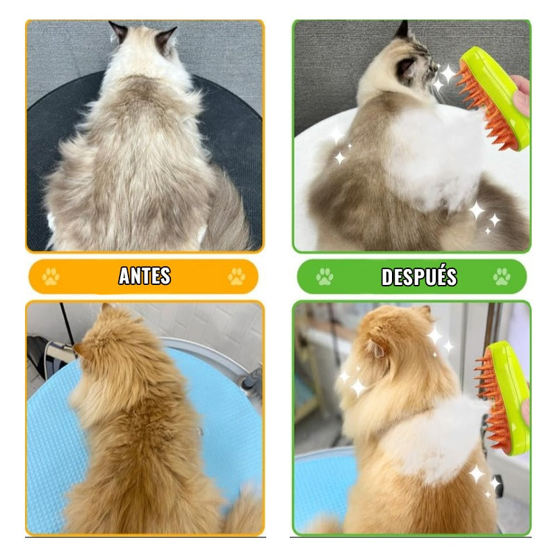 CEPILLO DE VAPOR PARA MASCOTAS 3 EN 1 - GROOMING BRUSH