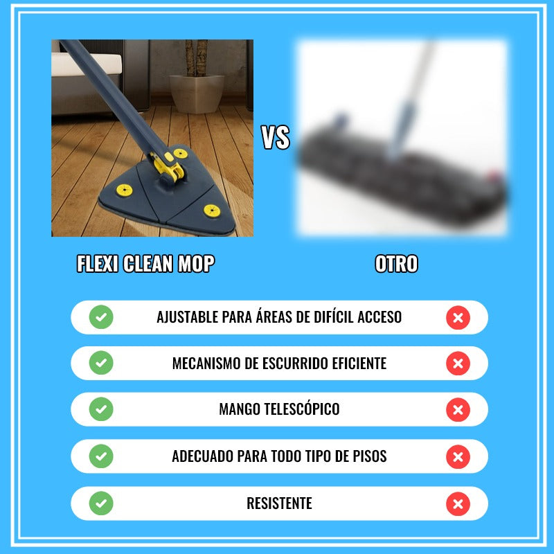 INCREÍBLE TRAPEADOR TELESCÓPICO TRIANGULAR - FLEXI CLEAN MOP