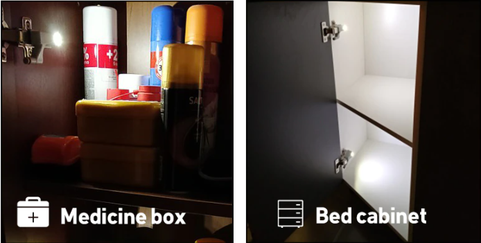 Open Led™ luz de bisagra para interior de muebles