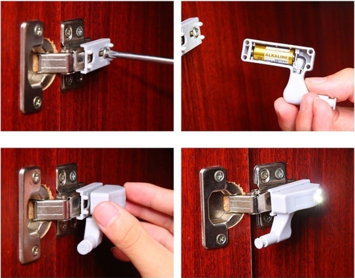 Open Led™ luz de bisagra para interior de muebles