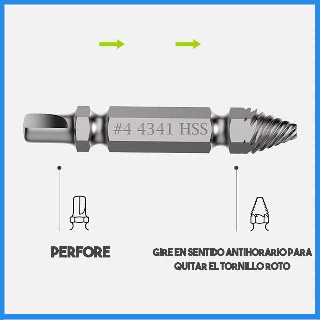 Screw Extractor™ Juego de brocas extractores de tornillos rotos