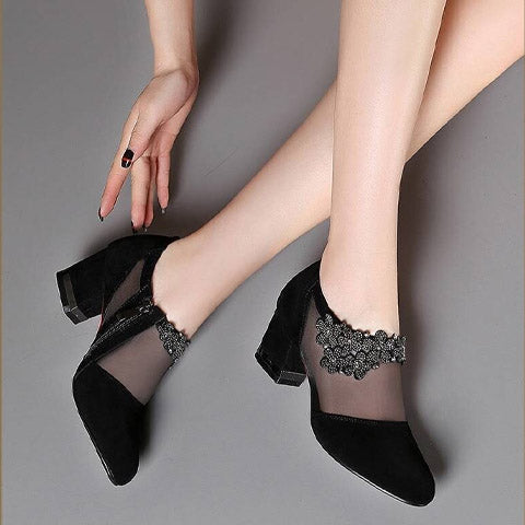 Zapatos Clarise - Zapatos elegantes y de encaje con tacón