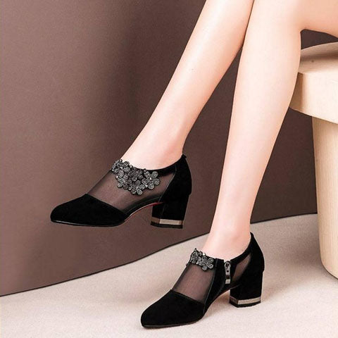 Zapatos Clarise - Zapatos elegantes y de encaje con tacón