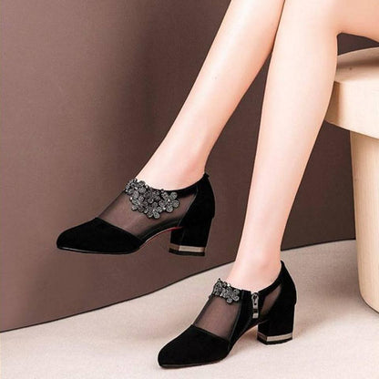 Zapatos Clarise - Zapatos elegantes y de encaje con tacón